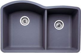 Blanco 440178 Diamond 1-3/4 Bowl Silgranit II Undermount Kitchen Sink - Metallic Gray