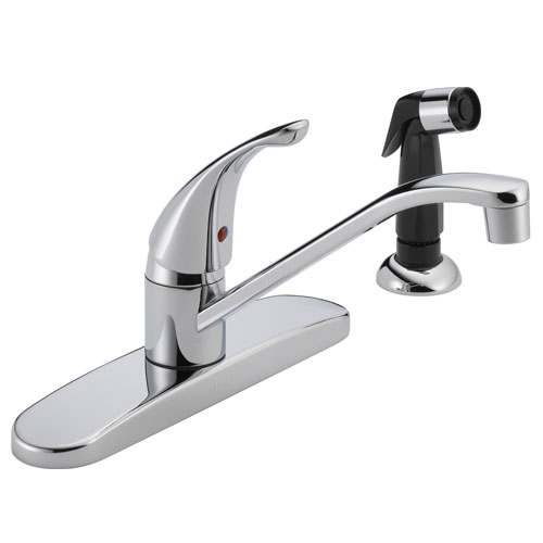 Peerless P115LF Single Handle Kitchen Faucet with Side Spray - Chrome