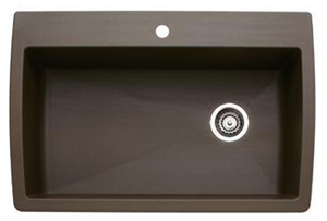 Blanco 440192 Diamond Super Single Bowl Drop-In Silgranit II Kitchen Sink - Cafe Brown