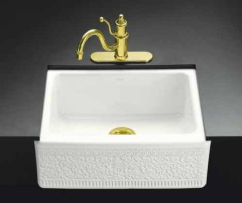 Kohler K-14572-FC-0 Undercounter Mount Single-Compartment Sink With Interlace Design With Integral Apron - White
